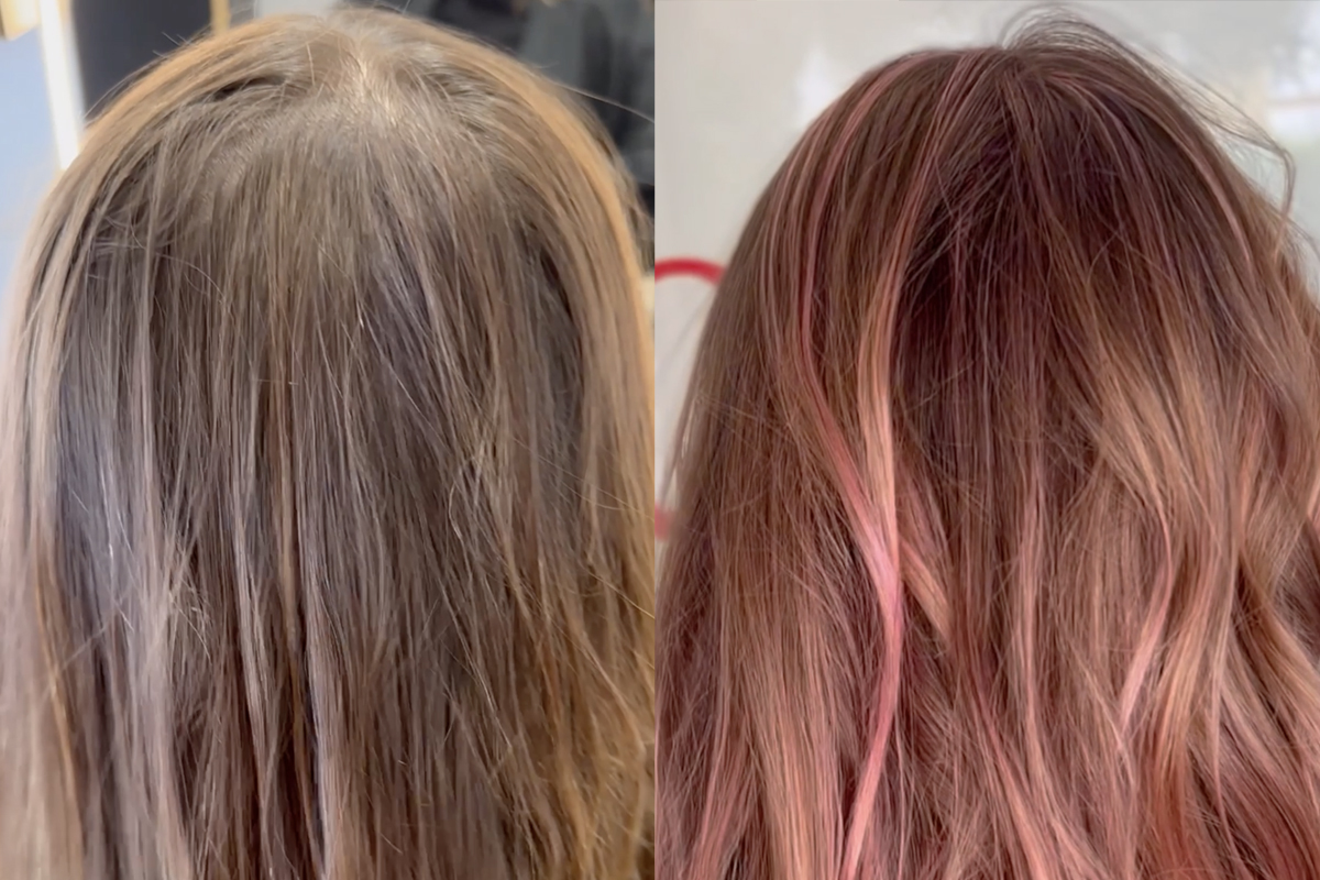 Cabello rosa salmón en Sevilla